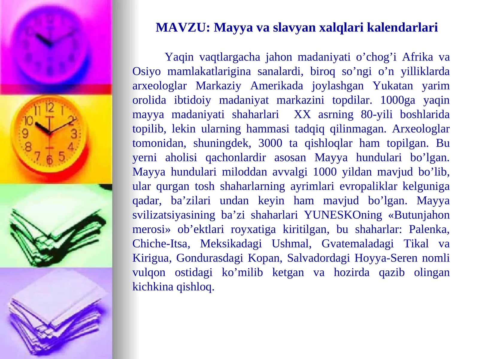 Mayya va slavyan xalqlari kalendarlari