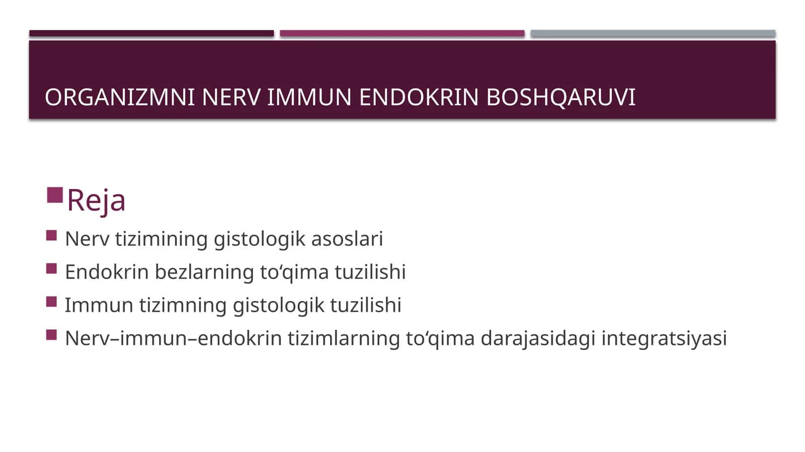 Organizmni nerv immun endokrin boshqaruvi