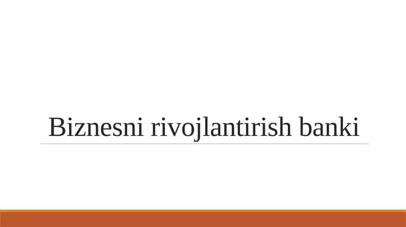 Biznesni rivojlantirish banki