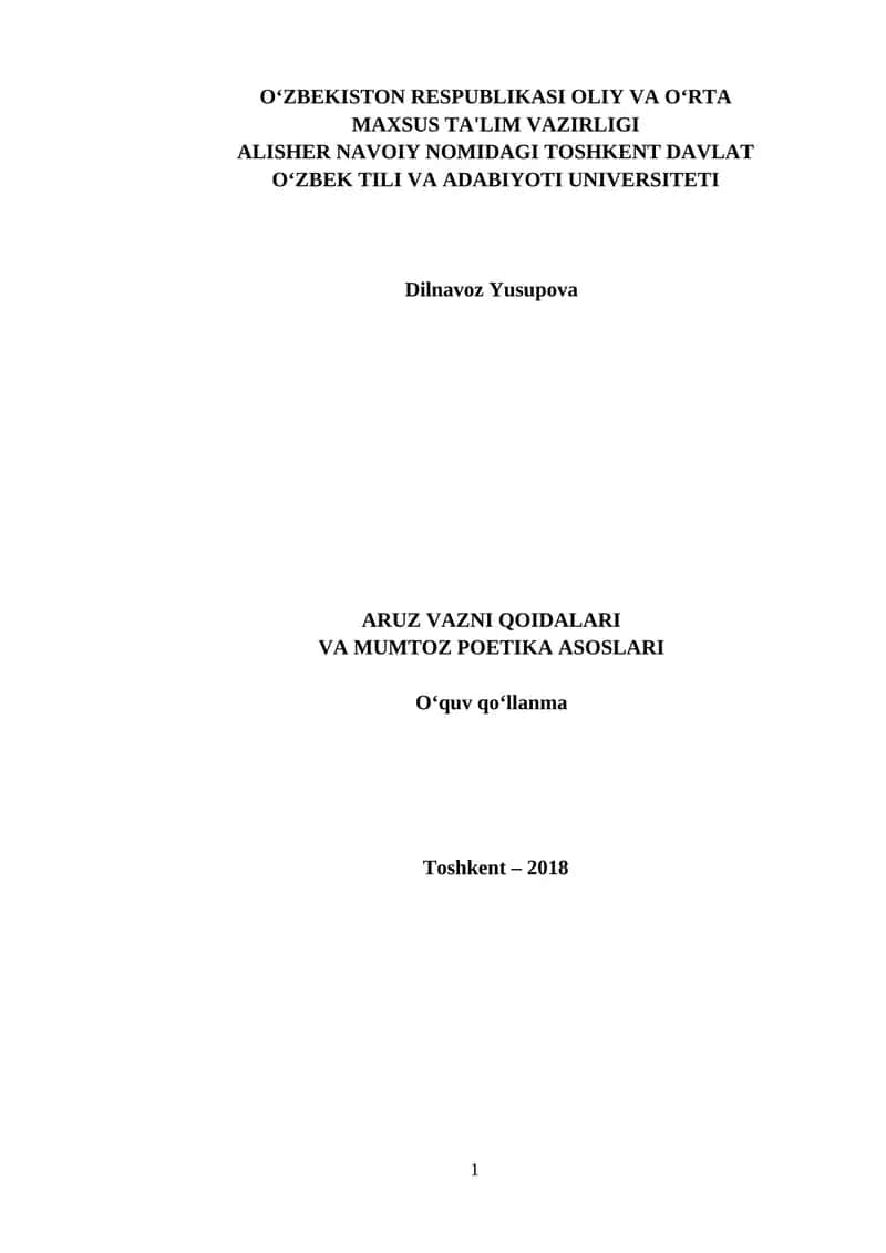 ARUZ VAZNI QOIDALARI