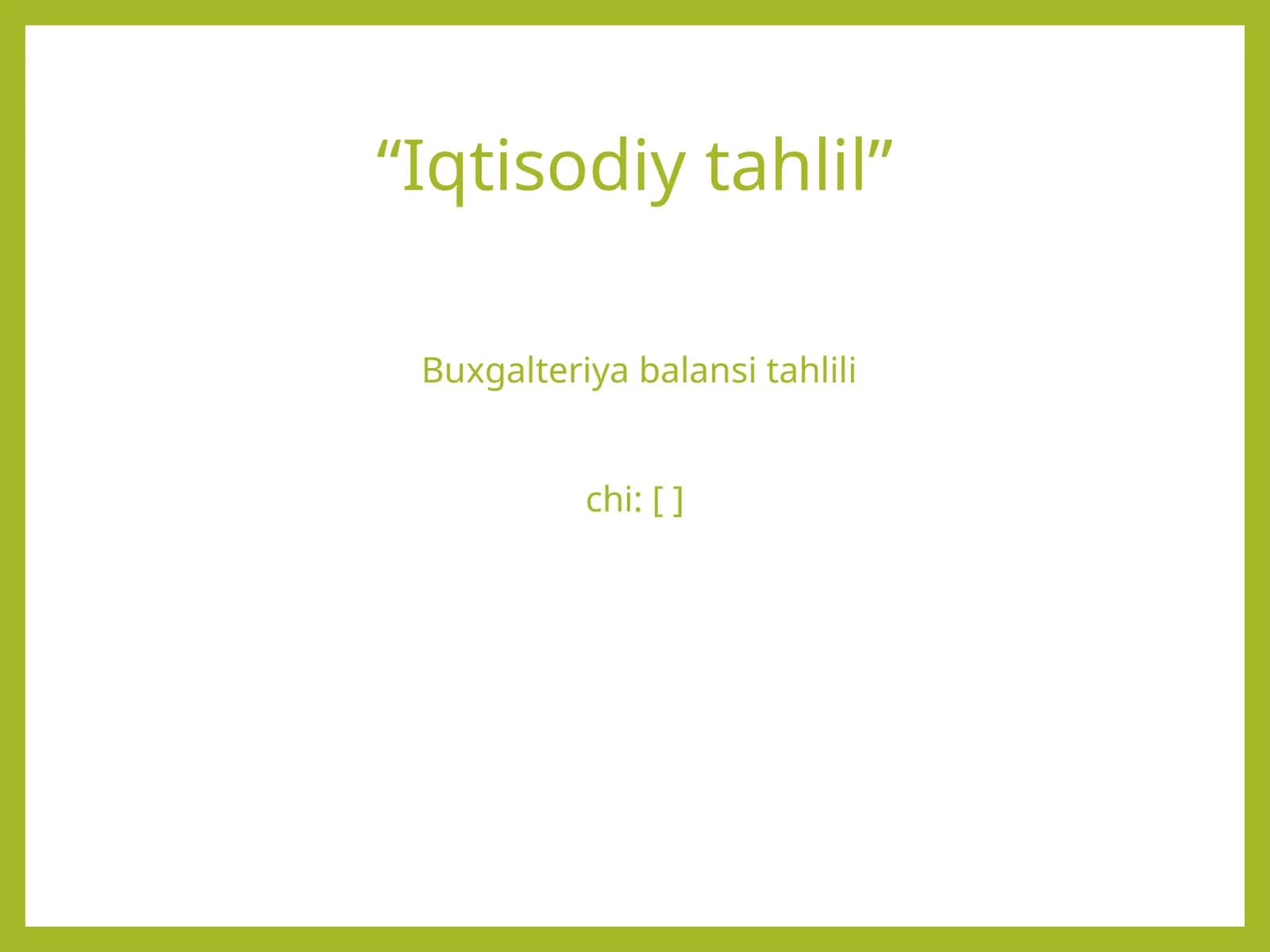 Buxgalteriya balansi tahlili