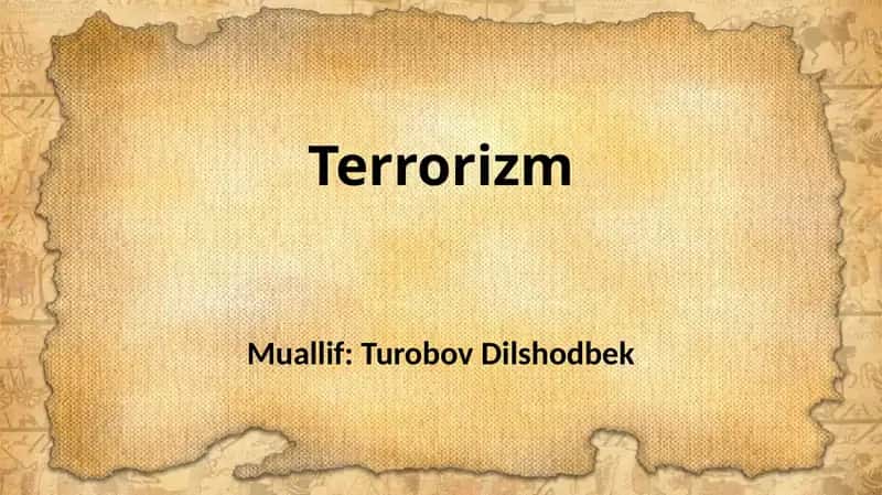 Terrorizm tushunchasi