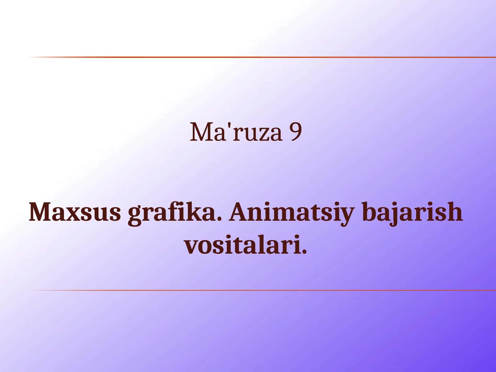 animatsiya bajarish vazifalari