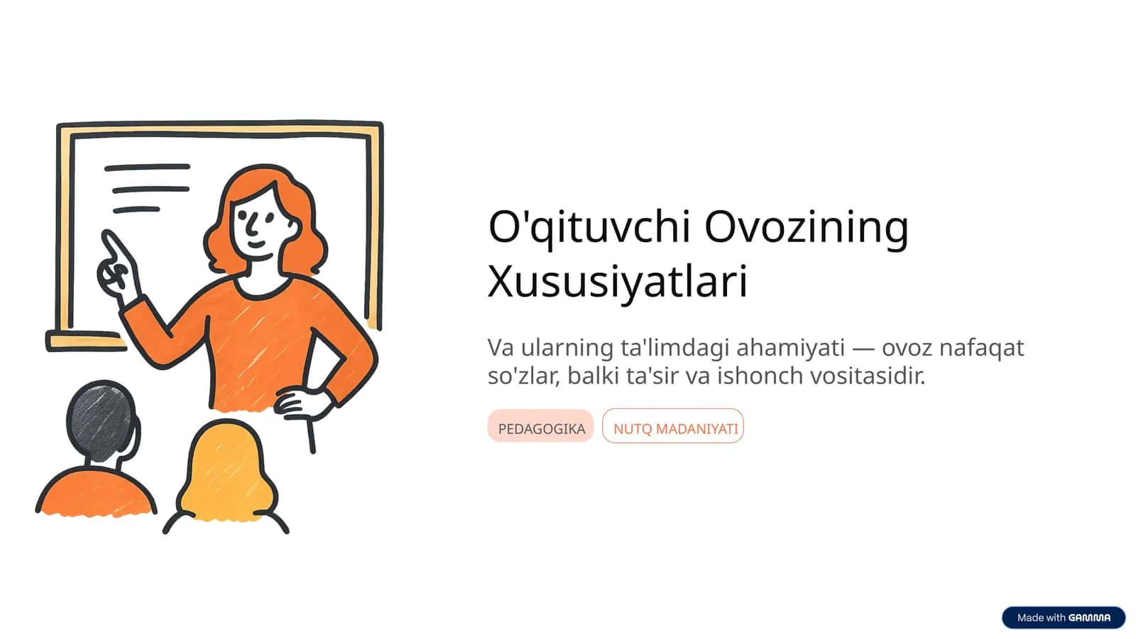 O'qituvchi Ovozining Xususiyatlari Va ularning ta'limdagi ahamiyati