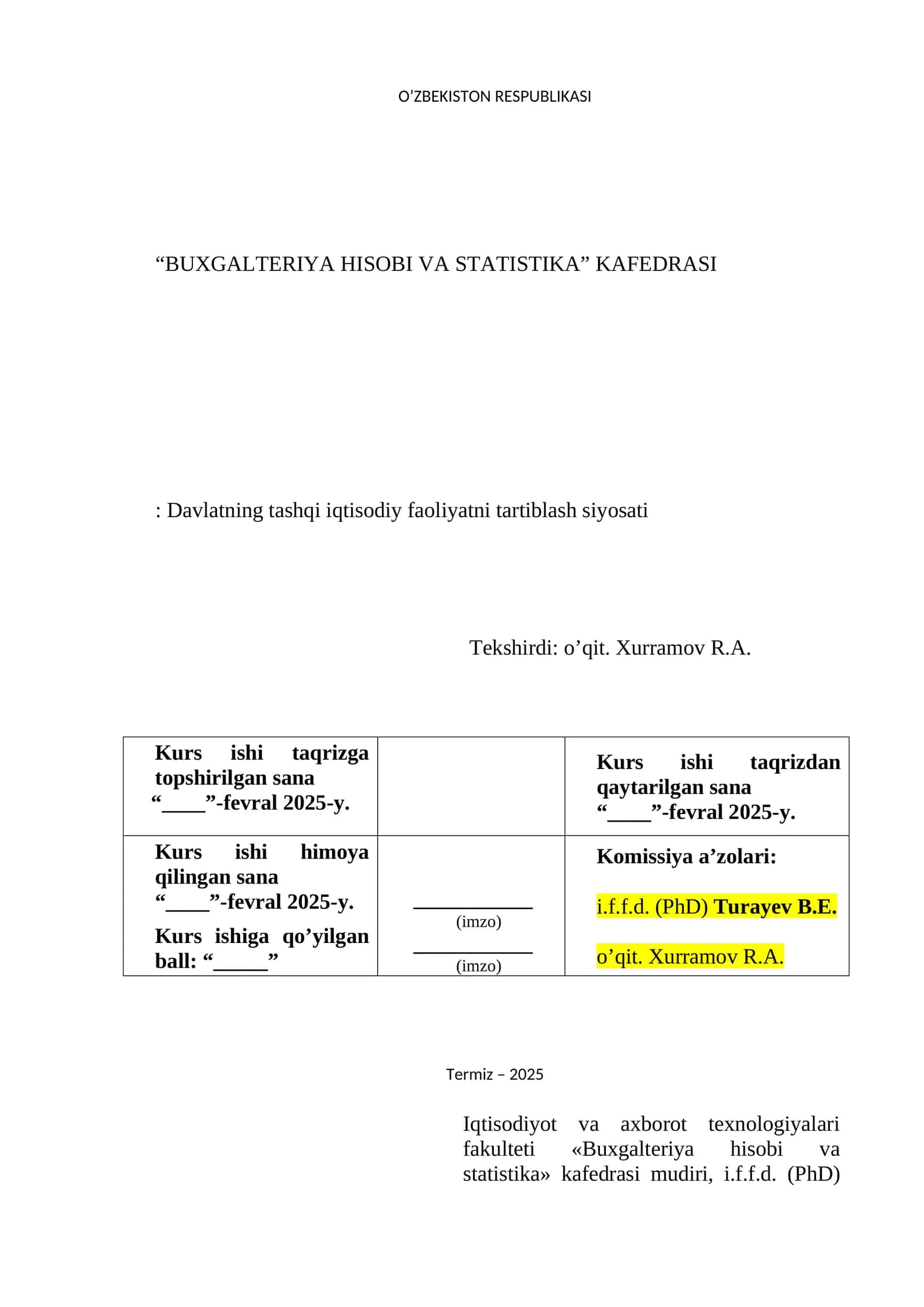 Davlatning tashqi iqtisodiy faoliyatni tartiblash siyosati