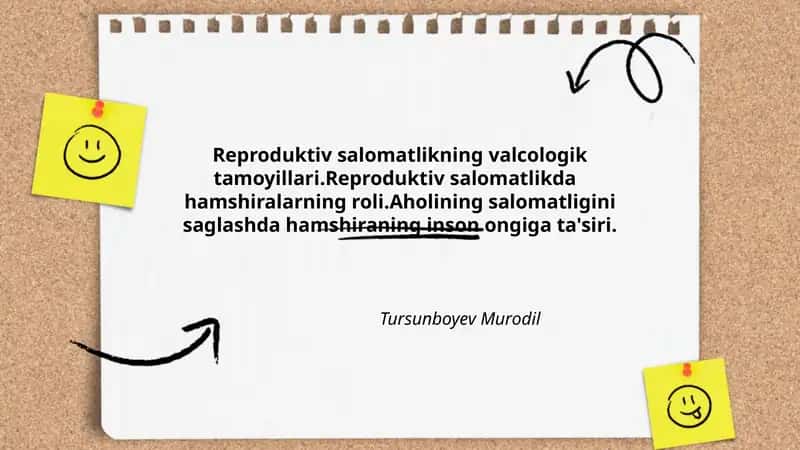 Reproduktiv salomatlikning valcologik tamoyillari