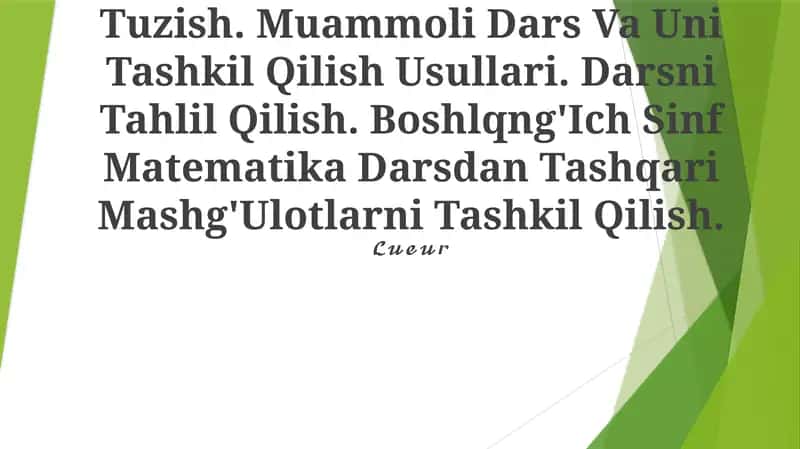 Dars, Dars Mazmuni Haritalar Tuzish