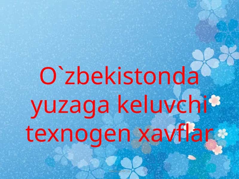 O`zbekistonda texnogen xavflar