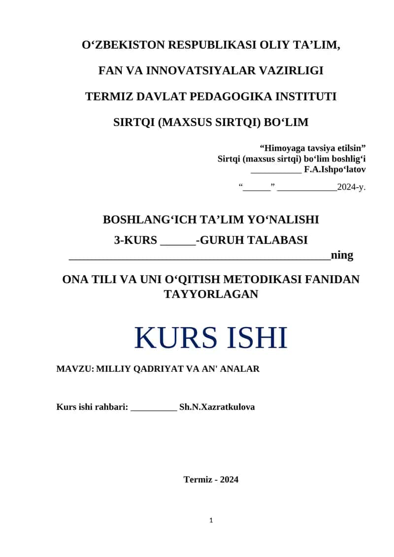 ONA TILI VA UNI O‘QITISH METODIKASI