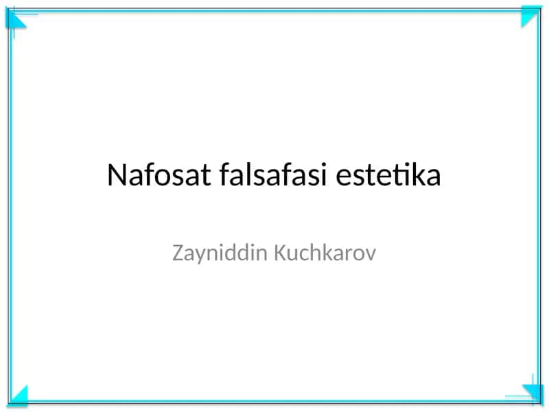 Nafosat falsafasi estetika
