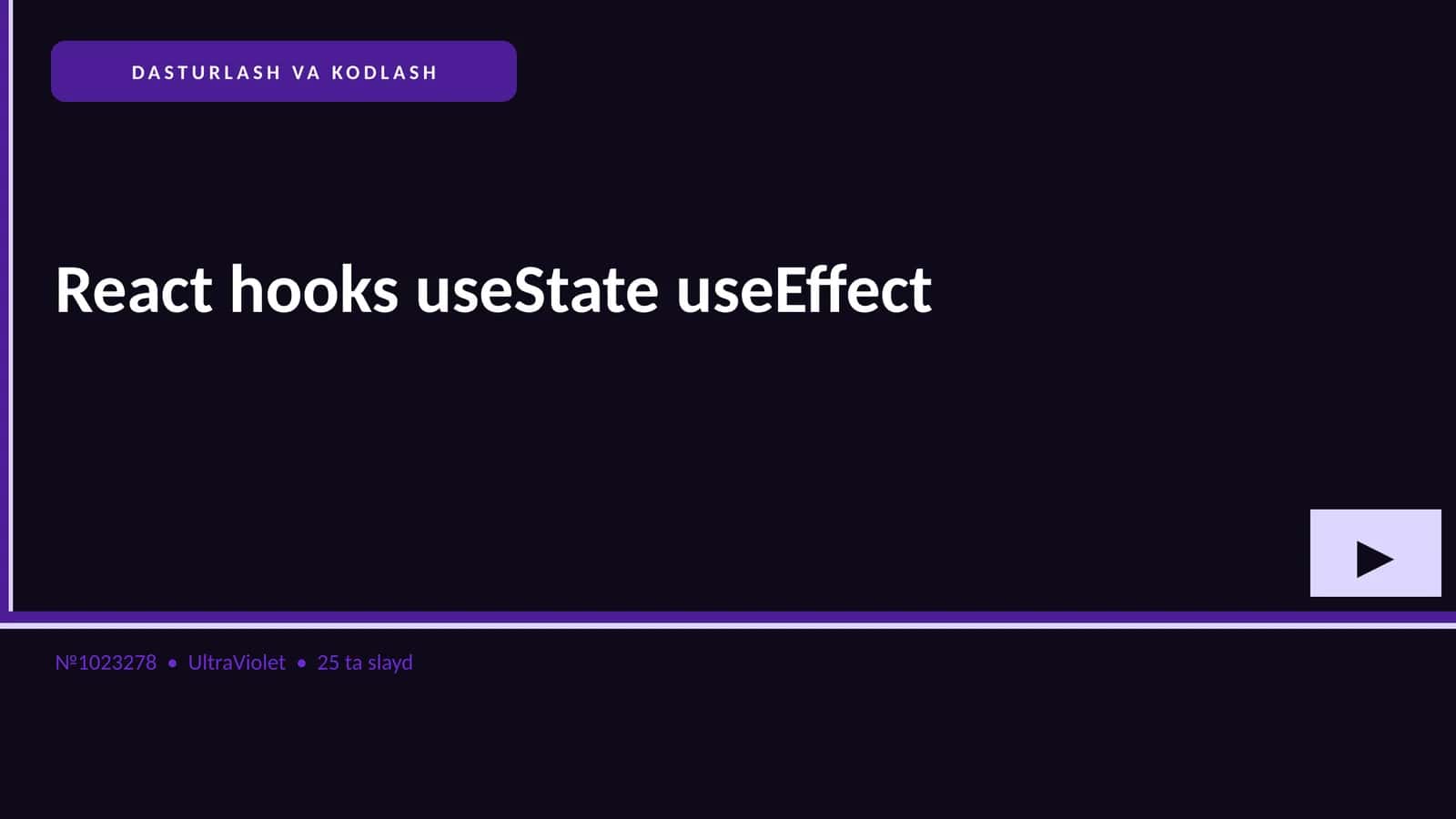 DASTURLASH VA KODLASH