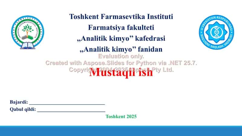 4. V guruh Sb+2, Sb+5 kationlarining tibbiyotda qo’llanilishi va analitik reaksiyalar. Taqdimot 9 bet