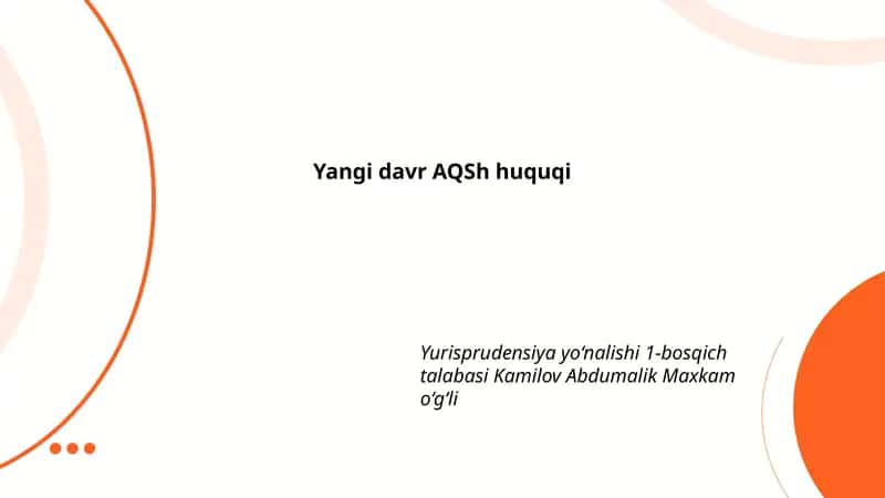 Yangi davr AQSh konstitutsiyasi