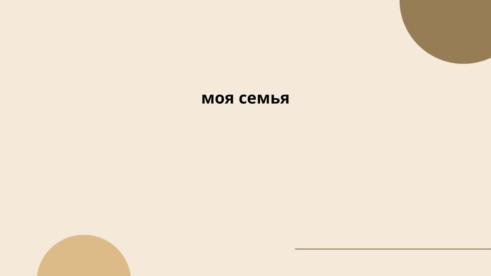 моя семья
