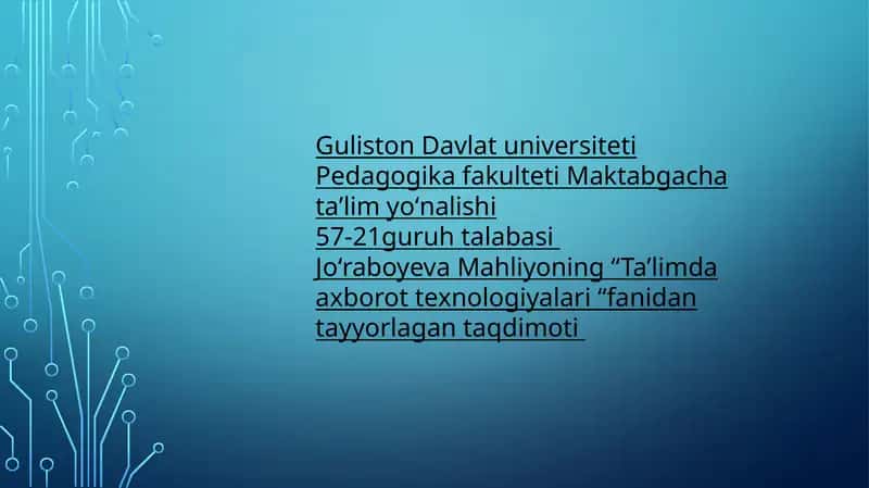 Internet orqali masofaviy taʼlim tashkil etish