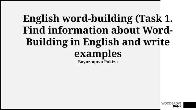 English word-building