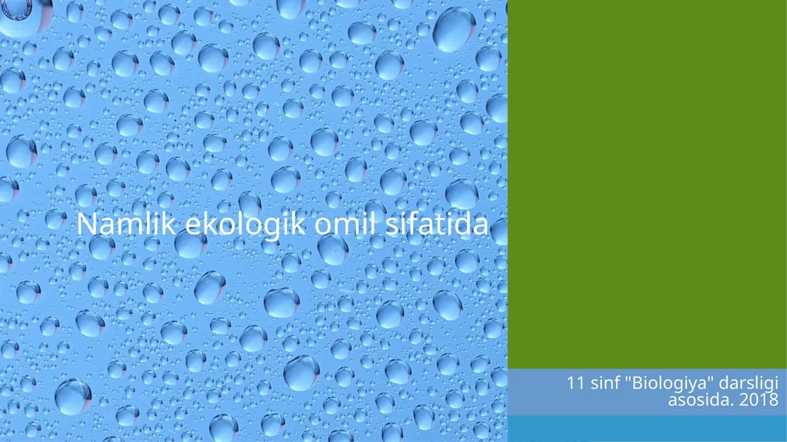 Namlik ekologik omil sifatida