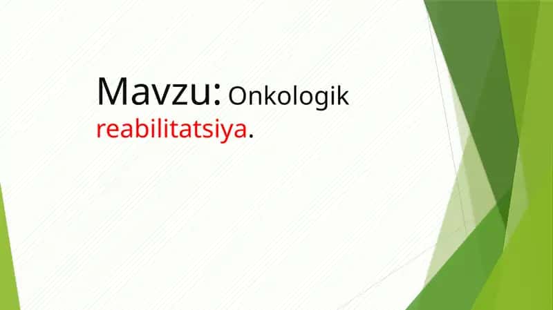Onkologik reabilitatsiya