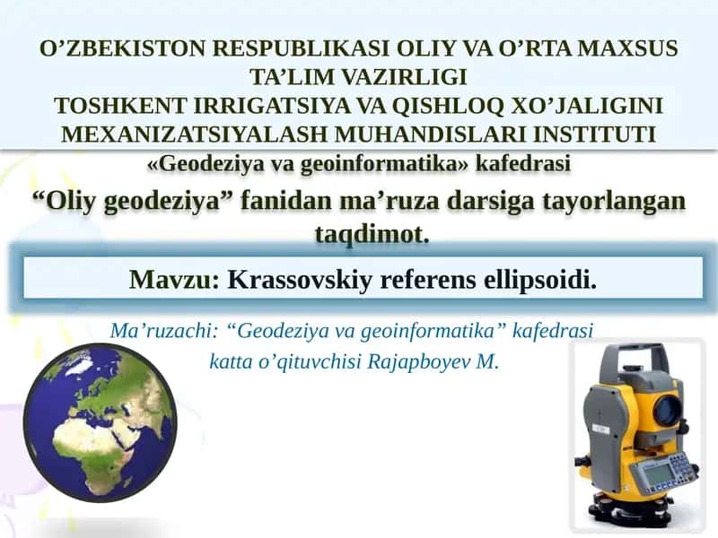Krassovskiy referensellipsoidi