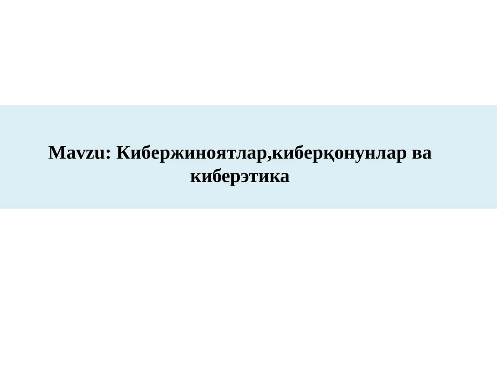 Киберхавфсизлик асослари (CSF1316)