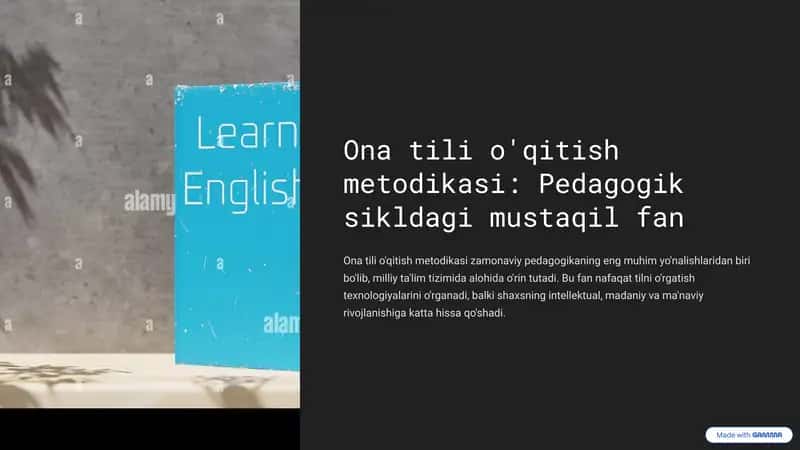 Ona tili o'qitish metodikasi: Pedagogik sikldagi mustaqil fan