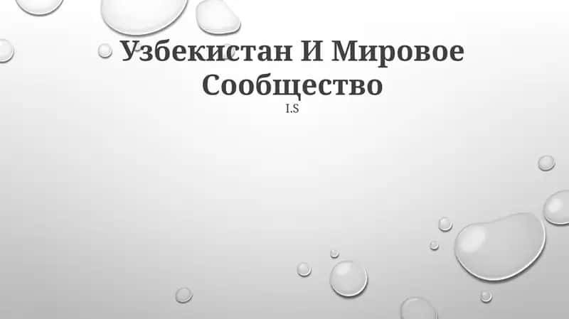 Узбекистан И Мировое Сообщество