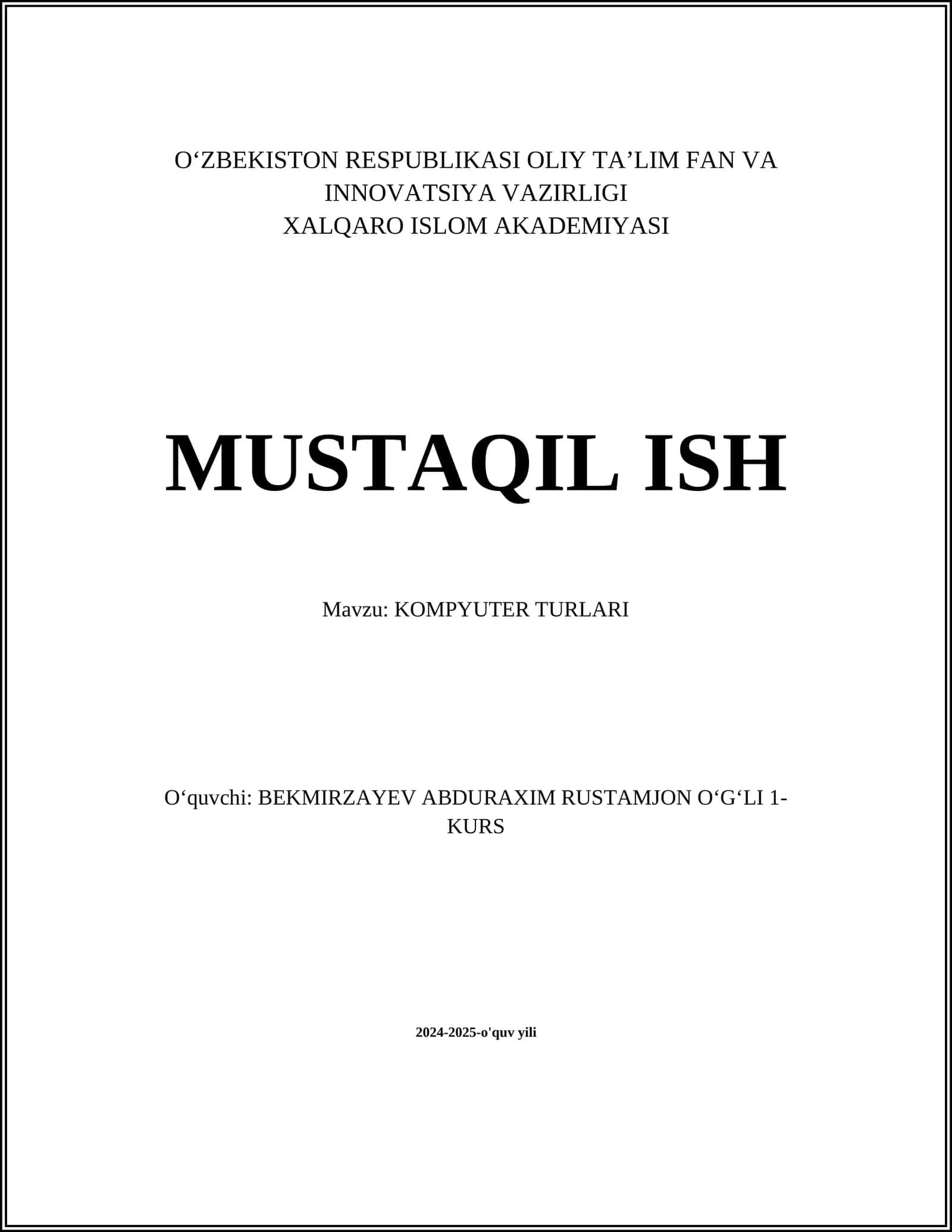 KOMPYUTER TURLARI