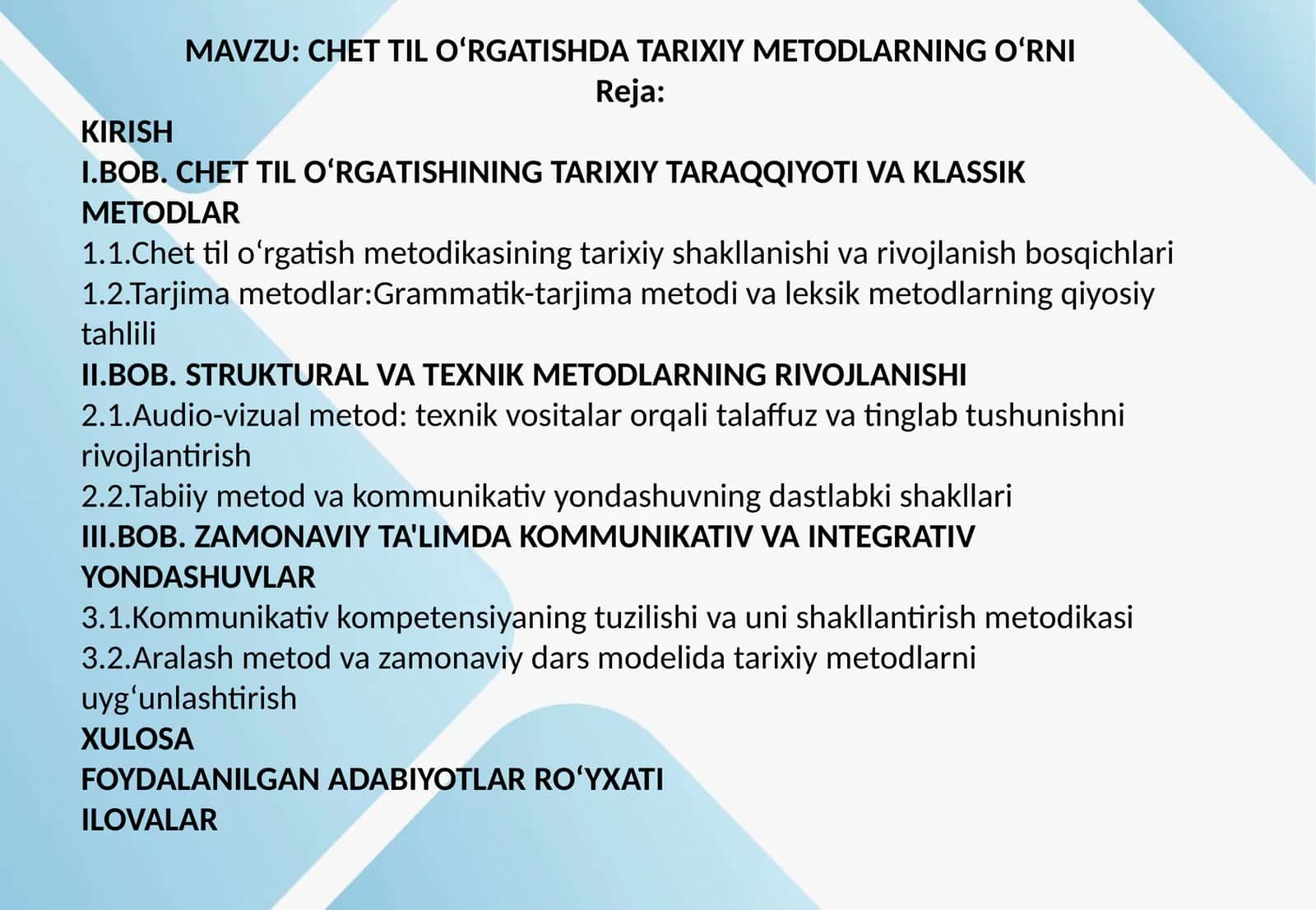 Chet til o‘rgatishda tarixiy metodlarning o‘rni