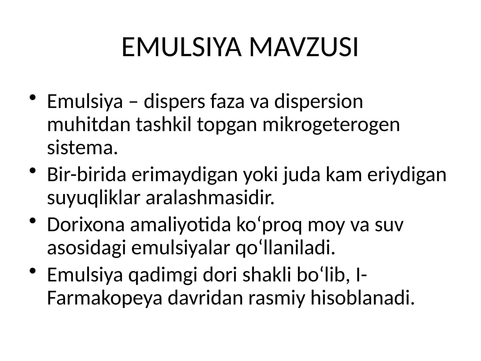 EMULSIYA MAVZUSI