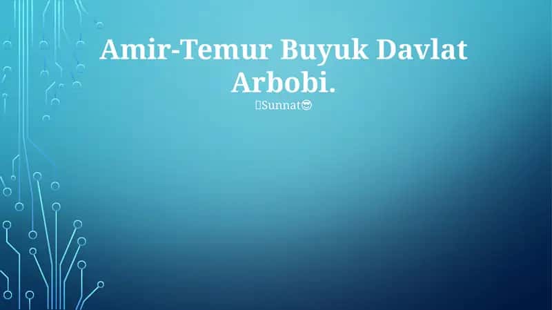 Amir-Temur Buyuk Davlat Arbobi