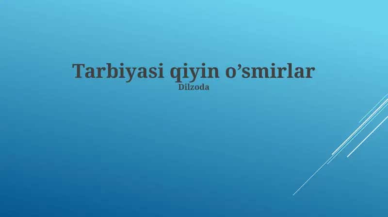 O'smirlarning Xulq-Atvorining Sabablari