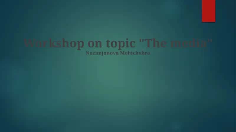 Workshop on topic "The media"