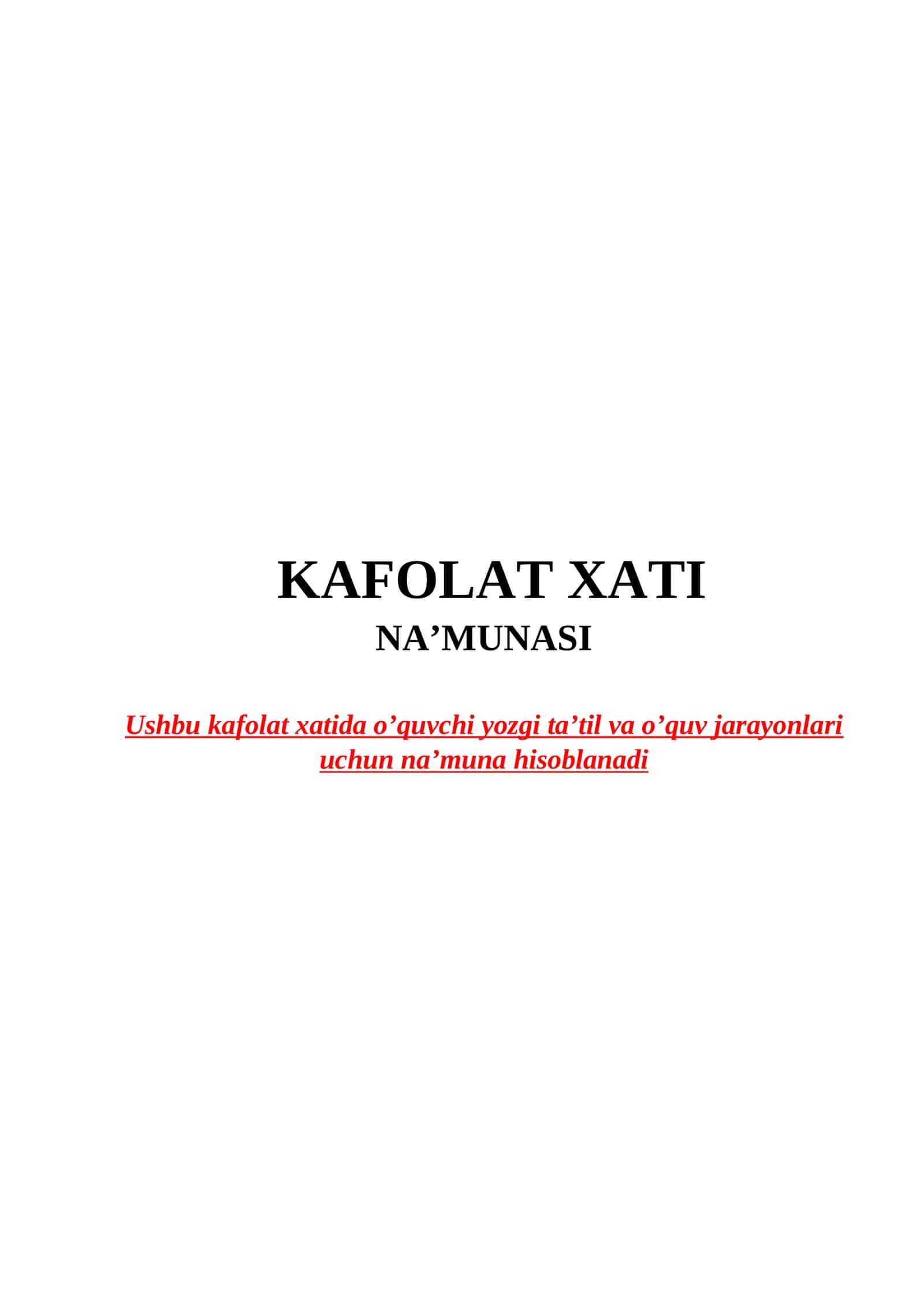 KAFOLAT XATI NA’MUNASI