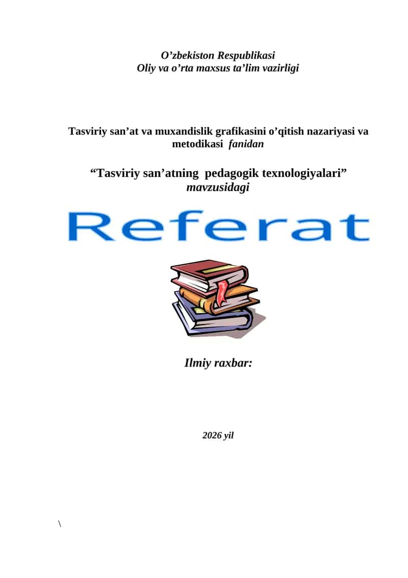 Tasviriy san'atning pedagogik texnologiyalari