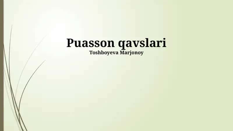 Puasson qavslari