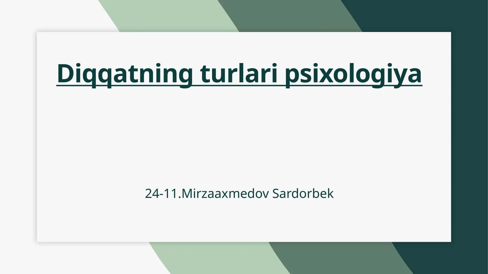 Diqqatning turlari psixologiya