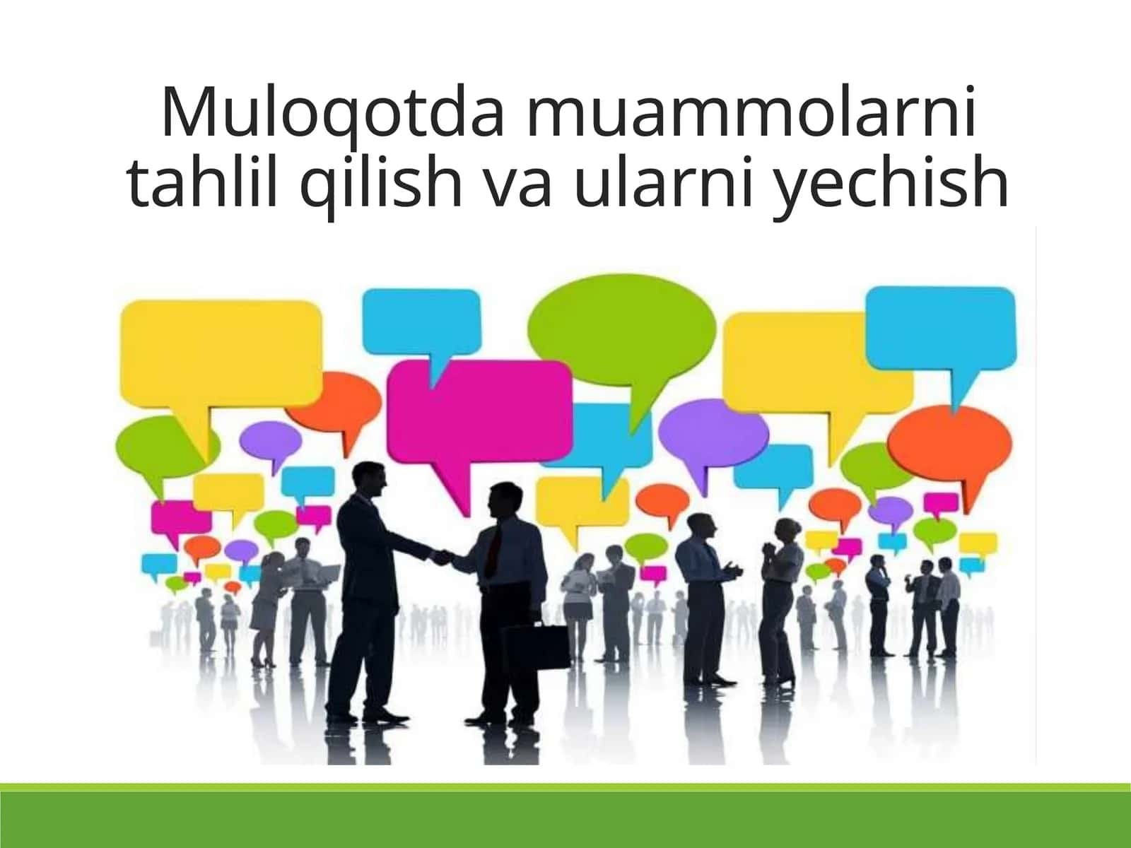 Muloqotda muammolarni tahlil qilish va ularni yechish