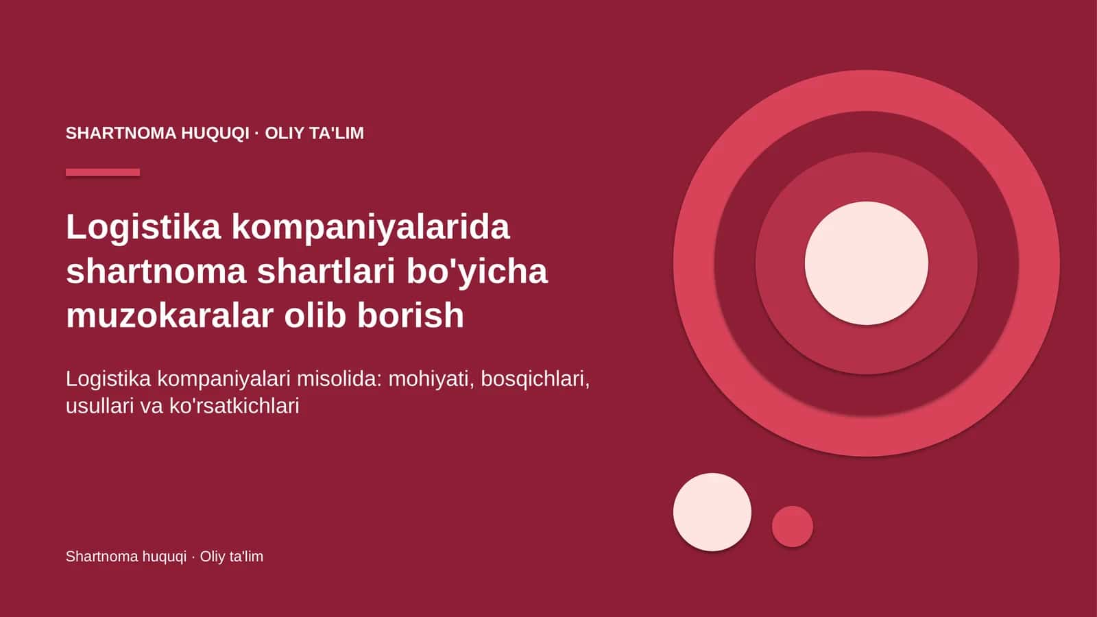 Logistika kompaniyalarida shartnoma shartlari bo'yicha muzokaralar olib borish