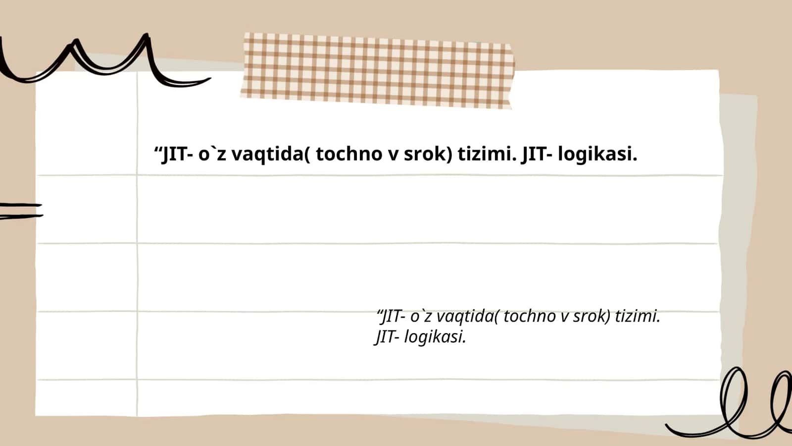JIT tizimi (Just-In-Time)