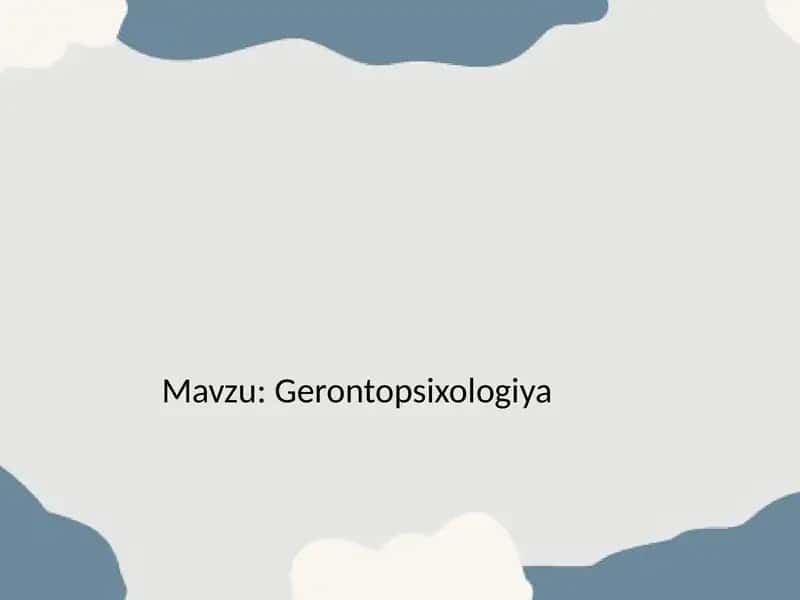 Gerontopsixologiya