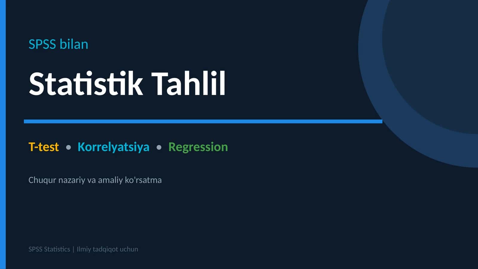 SPSS bilan Statistik Tahlil