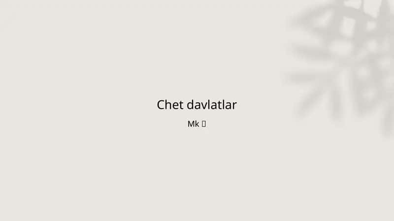 Chet davlatlar