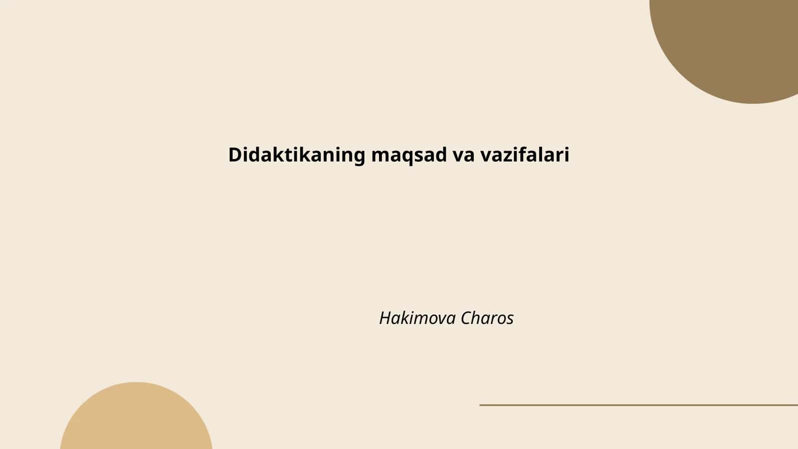 Didaktikaning maqsad va vazifalari