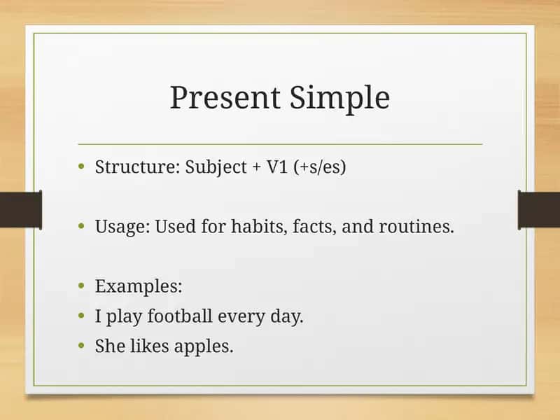 verb tenses