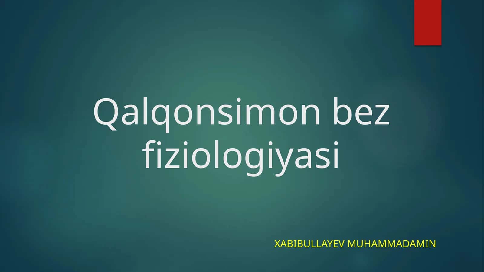 Qalqonsimon bez fiziologiyasi