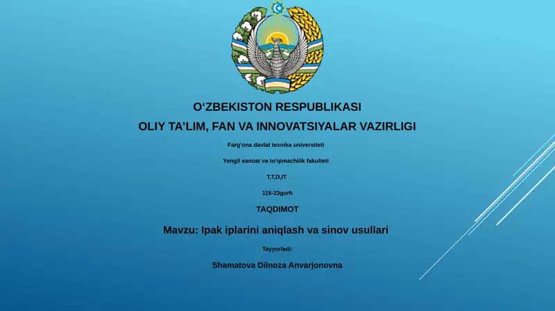 Ipak iplarini aniqlash va sinov usullari