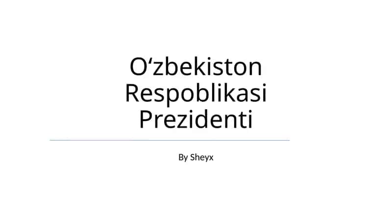 Prezidentlik va Siyosat
