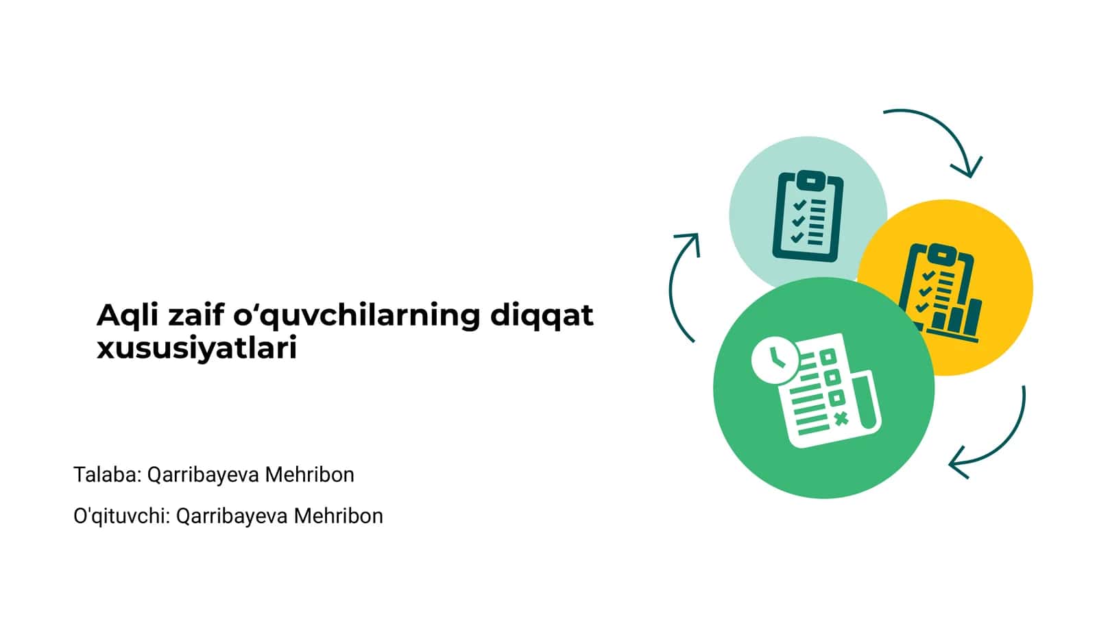 Aqli zaif oʻquvchilarning diqqat xususiyatlari