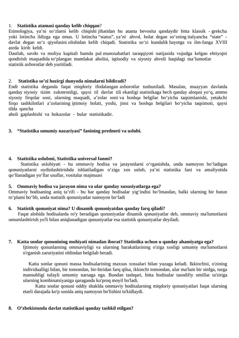 Statistika umumiy nazariyasi