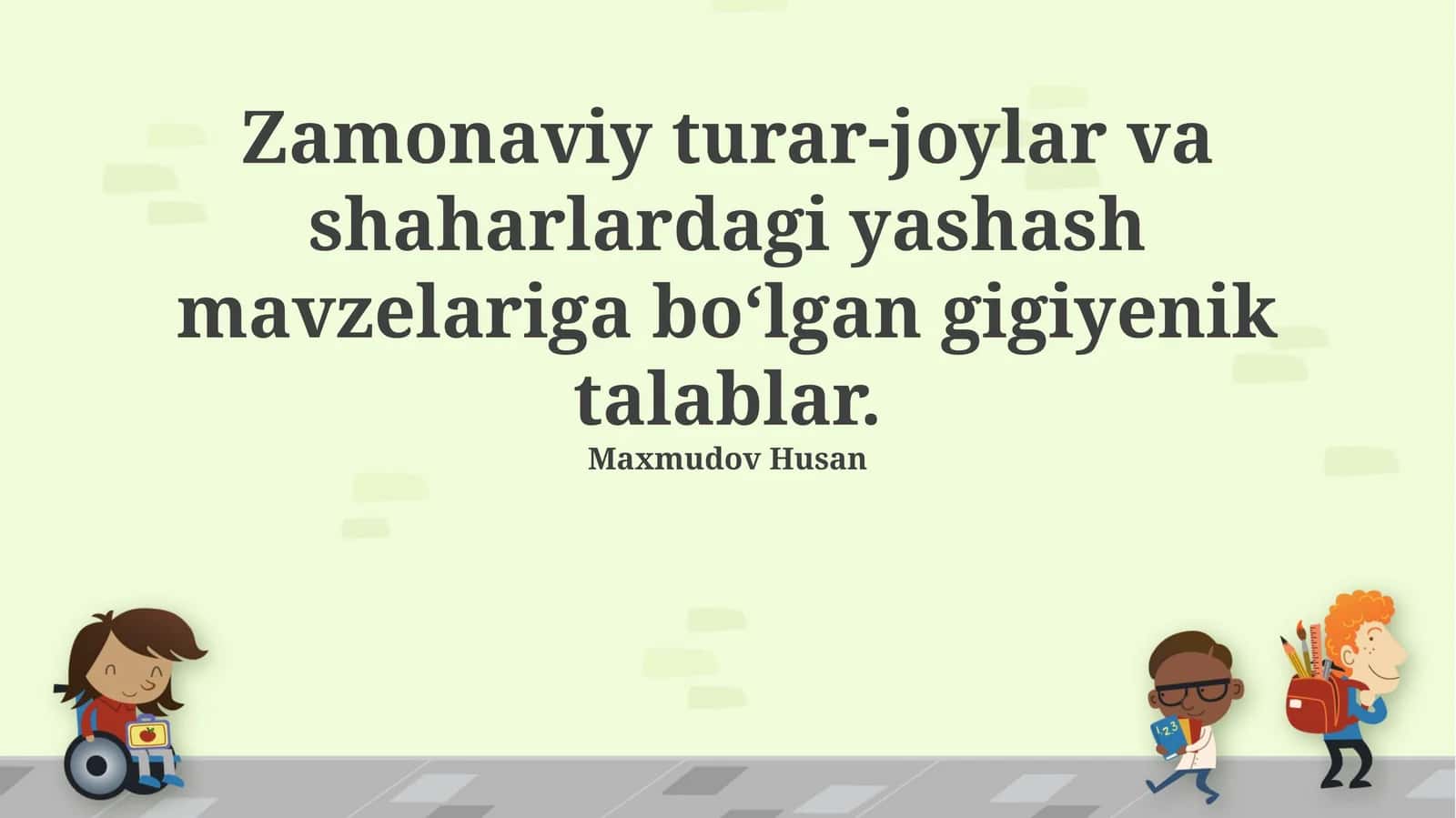 Zamonaviy turar-joylar va shaharlardagi yashash mavzelariga bo‘lgan gigiyenik talablar
